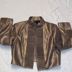 Bagatelle leather jacket size small in metallic gold bronze